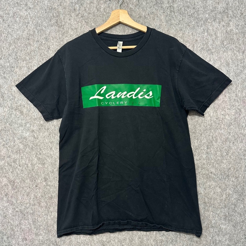 American Apparel Landis Cyclery 1912 Mens T-Shirt Large Black Short Sleeve‎ Tee